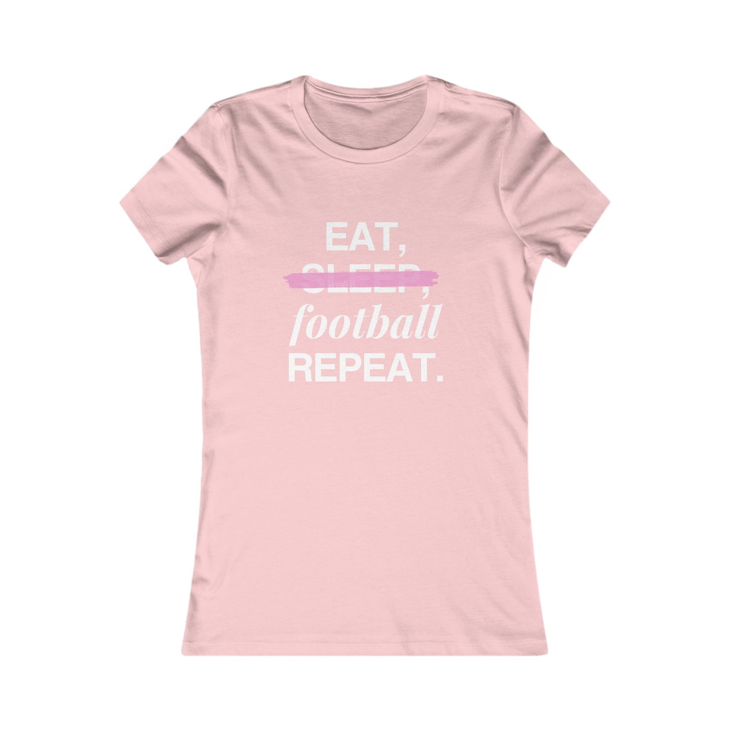 Camista con frase motivadora "Eat, football, repeat"- 100% algodón, corte entallado.