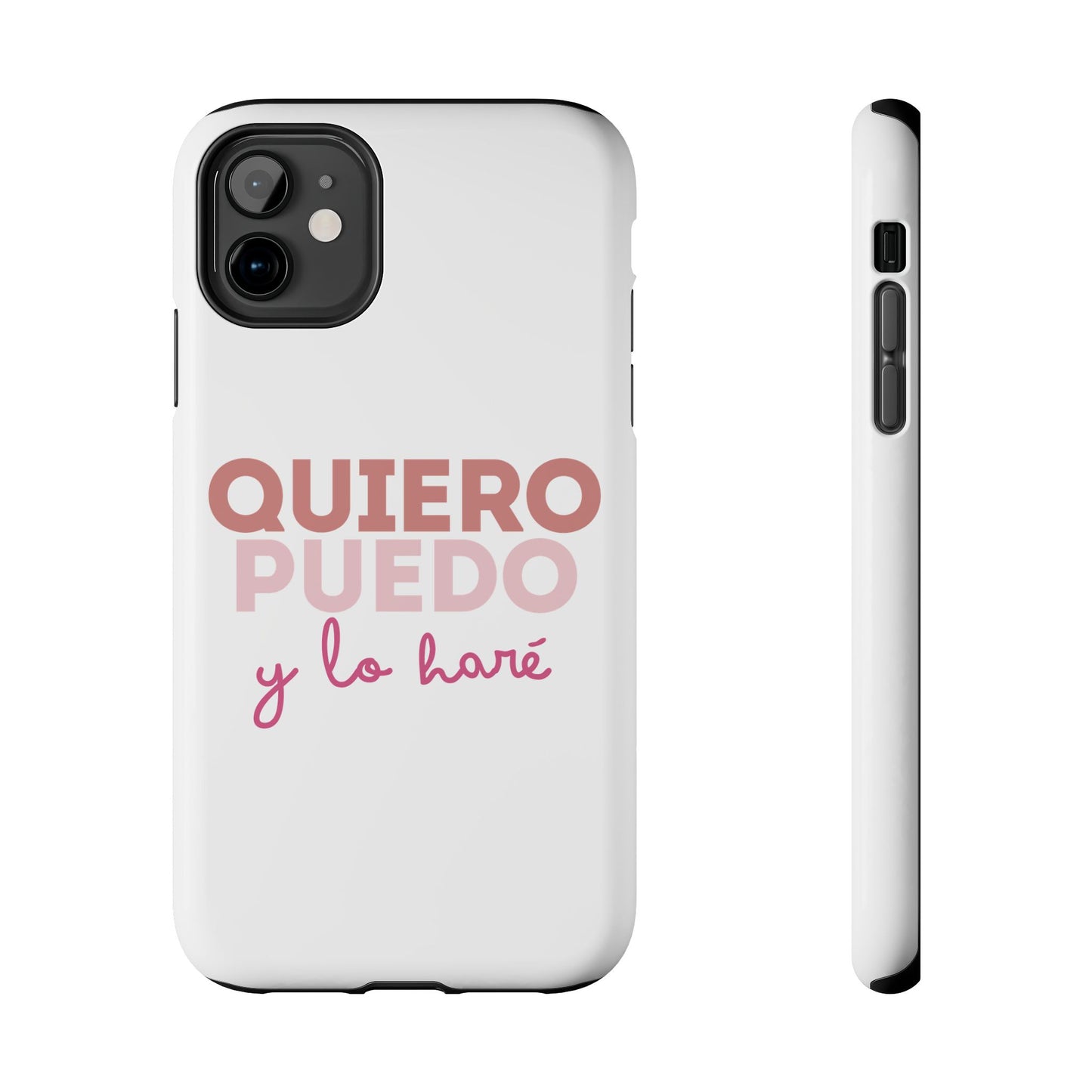 Funda para teléfono "Quiero, puedo y lo haré"- Resistente a impactos, diseño minimalista exclusivo