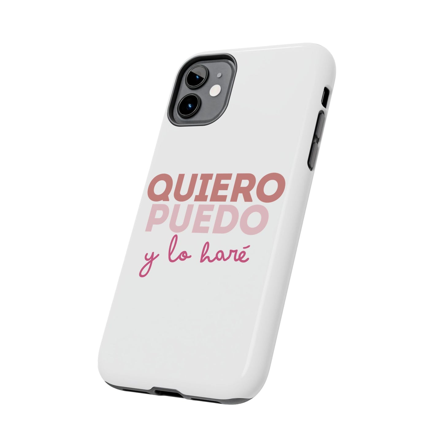 Funda para teléfono "Quiero, puedo y lo haré"- Resistente a impactos, diseño minimalista exclusivo